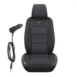 Cubiertas de asiento de automóvil Cojín calentado Universal 12V 24V Calentador Calentamiento rápido Silla Mat Pad Black Dual