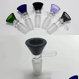 Rauchpfeifen Colorf 14mm Male Joint Glasschüsseln Pyrex Langlebiges Rohr Dicke Schüssel für Dab Rig Percolater Bong Transparent Schwarz Grau Gr Dhvpa