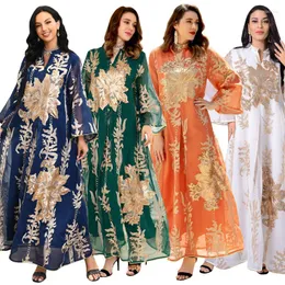 Sukienki swobodne Musilm Abaya sukienka Elegancka maxi długa koszula 2023 Luksusowy haft arabski indyk