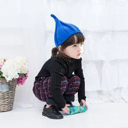 ベレットミンジエビホオファッション秋と冬の韓国語の子供のポイントハットベビーニットヤーンパンプキン風車