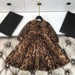 Abiti da ragazza Primavera autunno stampa leopardo ragazze abiti bambini ragazze vestito chiffion Abbigliamento per bambini 230201