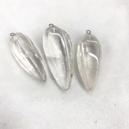 Pendant Necklaces Wholesale 10pcs Faceted Clear Quartz Rock Crystal Chilli Shape For Gem Stone Jewelry Necklace Approx 45mm