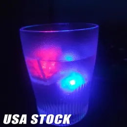 Vattentät LED Ice Cube Multi Color Flashing Glow in the Dark Led Light Up Ice Cube för barklubb Drinking Party Wine Wedding Decoration Nighting Lights 960 st/parti