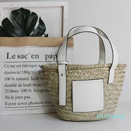 Totes Straw woven bag water grass woven handbag 234234 holiday photo bag vegetable basket children's bag 230201