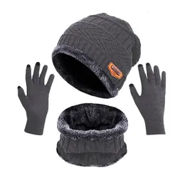 BeanieSkull Caps Unisex Beanies Hut Ring Schal Handschuhe Set Winter gestrickt dick warm Damen Herren solide Retro Beanie Soft Touch Screen 230131