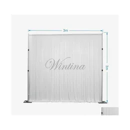 Decora￧￣o de festa Wintina 3x Cen￡rio de seda de gelo pendurada cortinas de gaze de gaze pm cenarps Backgrodysweatiesparty Drop Delive Dhoyq