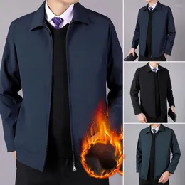 Men's Jackets Winter Jacket Solid Color Warm Anti-freeze Fall Men Casual Plush Lining Business Overcoat Coat For Work