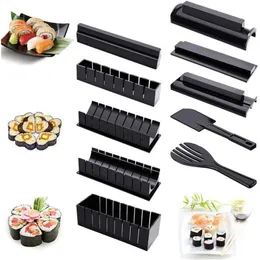 Sushi Tools 10 PcsSet Multifunzionale Maker Set Fai da te Cucina casalinga Stampo per palline di riso giapponese Cucina 230201