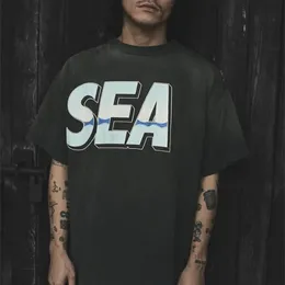 T-shirt uomo lavato nero casual maniche corte magliette oversize T-shirt in cotone uomo donna hip hop streetwear MG230014