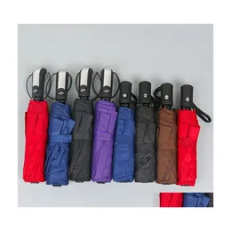 Umbrellas 3 접는 플라이 마틱 10K 큰 단색 맑은 맑은 비오는 비오는 휴대용 8K UV 보호 풍력 우산 DH1392 드롭 배달 DHNI7