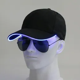 Beanieskull Caps LED Işık Up Beyzbol Kapağı Parlayan Kadın Erkekler Gecesi için Ayarlanabilir Güneş Şapkaları 230131