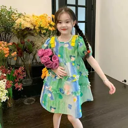 Urocza sukienka dla dzieci Kwiatowa Księżniczka Księżniczka Ball Suknia Dzieci Vestidos Fashion Flowers Dress Teenage Girls Letni sukienki 0131