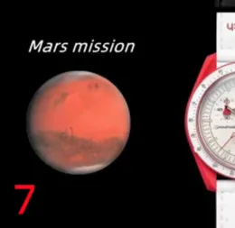 OM15 Bioceramic Planet Moon Mens Watchy Pełna funkcja Chronograph Quarz Watch Mission to Mercury 42 mm nylon luksusowy zegarek limitowana edycja Masterwatches