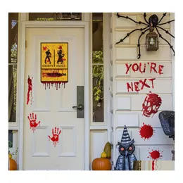 Andere Feestelijke Feestartikelen Pvc Halloween Slaapkamer Thuis Stickers Decoratieve Muur Horror Hand Bone Pasen Raam Deur Sticker Decor Dhdkt