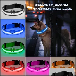 Dog Collars Leashes最新のナイロンLED Collar Night Safety Dark Leash dogs luminous flusectenct Pet Supplies Dr otkt2の輝き