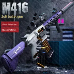 M416 Electric Shell-Ejection Toy Gun för pojkar under tidningen Nylon Shell-Ejection Children's Soft Bullet Gun