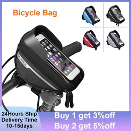 Panniers s Waterproof Frame Front Top Tube Bike Handlebar Mtb Touch Screen Cycling Bag Phone Holder Bicycle Accessories 0201
