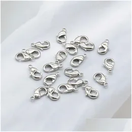 Clasps Hooks 150pcs/ Lot 12x6mm Lobster Clasp Sier Plated Moder Massion Healters Hepondents for Bracelet Chain Necklace Di Dhbcv