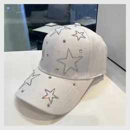 Cappellini da baseball Berretto da baseball da donna Stella a cinque punte intarsiata con diamanti Cappello da sole Primavera ed estate Cotone Regolabile Casual Berretto con visiera femminile Ragazza G230201