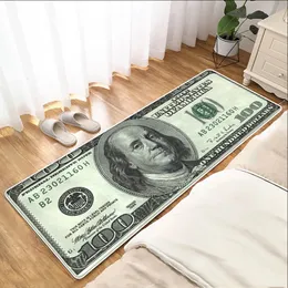 Carpet Hallway Entrance Doormat Dollar Money Pattern Living Room Floor Rugs Home Decor Kitchen Absorbent Anti Slip Bathroom Mat 230131