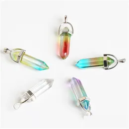 Charms Colorf Glass Hexagon Pendants For Jewelry Making DIY Necklace Earring Presents Drop Leverans Findings Components Dhgarden Dhoex