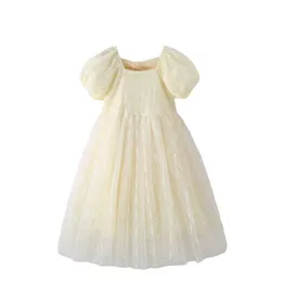 Kızın Teen Girls Mesh Prenses Elbise 2023 Yaz Yeni Çocuk Giyim Kore tarzı Çocuk Parti Elbiseleri #7223 0131