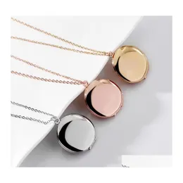 Pendant Necklaces Fashion Jewelry Round Diy Openable Locket P O Box Necklace Floating Drop Delivery Pendants Dhvrf