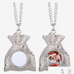 Pendant Necklaces Fashion Diy Christmas Bag Sublimation Blank Mens Necklace Sier Designer Jewelry Women Man Chain Po Frame For Woman Dhz1J