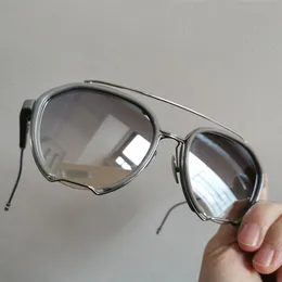 Óculos de sol da aviação de espelho prateado para homens quadro de metal prateado 810 óculos Sonnenbrille Gafa de Sol Sun Shades UV400 Eyewear com caixa