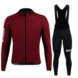 Radfahren Jersey Sets BIEHLER Frühling Herbst Männer Langarm Trägerhose Set Uniform Hemd Straße MTB Tragen Fahrrad Anzüge Fahrrad Kleidung 221201