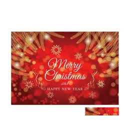 Party Decoration Merry Christmas Backdrop Xmas Snowflake Red Vinly Pography Background Happy Year Po Booth Srudio Prop Drop Delivery Dhlaw