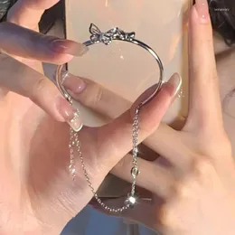 Брушковый роскошный блестящий кристаллический браслет для женщин регулируемый модель -дизайнер бабочек