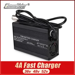 Caricabatterie al litio 36V 48V 52V Caricabatterie rapido 4A Caricabatterie per batterie agli ioni di litio 42V 54.6V 58.8V Caricabatterie per bici elettrica DC XLR RCA