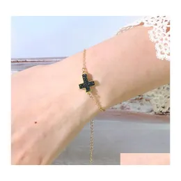 Charmarmband hartsharts Druzy Stone Armband Bangle For Women Fashion Designer Crystal Cross Friendship Braselets Jewelry Gift Whose Otaxz