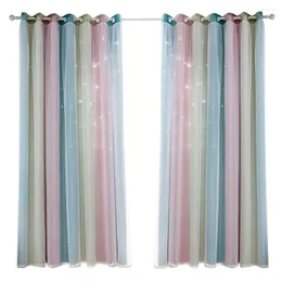 Curtain Modern Double Layer Blackout Curtains Star Cutout Window For Living Room Bedroom Home Decor HFing