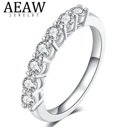 Pierścień Solitaire 0,7CTW 3 mm DF Round Cut Empanivement Wedding Laborn Diamond Band srebrny dla kobiet 230131
