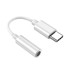 Słuchawki typu-C do 3,5 mm Adapter USB-C Mężczyzna 3,5 Aux Audio Podnośnik dla Samsung Note 10 20 Plus S10 S20 S21 Przetrzymanie słuchawkowe Kabel z opakowaniem detalicznym