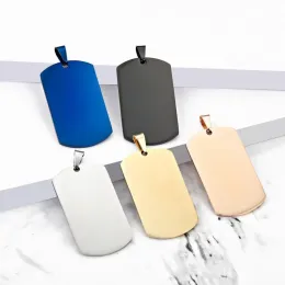 28x50mm Blank Stainless Steel Military Army Dog Tags Mirror surface laser engravable Fashion Men Pendants