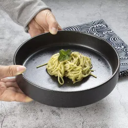 Platos Plato Cerámica Creativo Japonés Profundo Sopa Fruta Gran Restaurante Retro Vajilla Ensalada En Casa