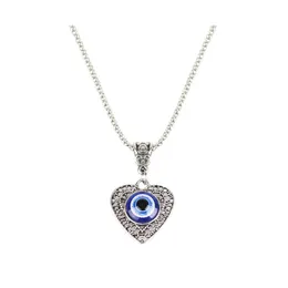 Anhänger Halsketten Modeschmuck Aushöhlen Herz Evil Eye Halskette Blaue Augen Drop Lieferung Anhänger Dhml7