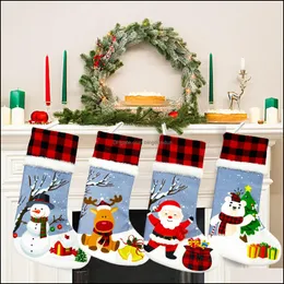 クリスマスの装飾新しい装飾靴下老人雪だるまギフトバッグペンダントドロップデリバリーホームガーデンフェスティブパーティー用品dhdbq