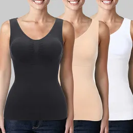 Kobiety damskie CAMIS Women Cami Shaper z wbudowanym stanikiem brzucha Camisole Tank Top Underskirts Shapewear Sching Body Shaper Compresy