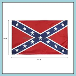 Banner-Flaggen, USA-Flagge der Konföderierten, zweiseitig bedruckt, Union-Rebel-Sternmuster, Polyester-Banner, Waren auf Lager, 5 Jahre, H1, Drop-Lieferung, H Otljw