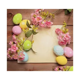 Party Decoration Wooden Board Backdrop Flowers Easter Eggs Background Birthday Wedding Holiday Baby Shower Decor Po Booth Studio Pro Dhgvk
