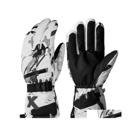 Other Home Textile Winter Ski Thermal Gloves Men Women Outdoor Warm Thickening Plus Veet Windproof Nonslip Waterproof Touch Sn Drop Dhimb