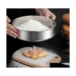 Utensili per pasticceria da forno Pollici Forniture per cucina in acciaio inossidabile Setaccio per farina Setaccio per bullone Setaccio a maglie fini Goccia di zucchero a velo Consegna Dhqpa