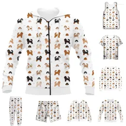 남자 트랙 슈트 재미있는 3D 풀 프린트 동물 개 카포 푸 티셔츠/스웨트 셔츠/zip 후드/얇은 재킷/바지 사계절 캐주얼 한 옷 v56