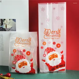 Embrulho de presente 50pcs de natal santa bolsas de doce biscoito diy lanche snack saco de bateria de festas de natal suprimentos de natal