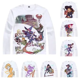 Herrar t shirts coolprint anime skjorta liten häxa akademia t-shirts långärmad ritoru häxa akademia atsuko kagari akko cosplay kawaii