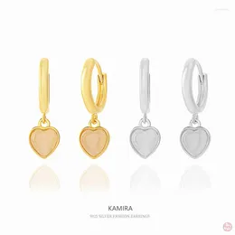 أقراط Dangle Kamira 925 Sterling Silver Silver Corean Elegant Heart Opal Pendant Drop for Women Girl Party Jewelry Gift 2023 Trend